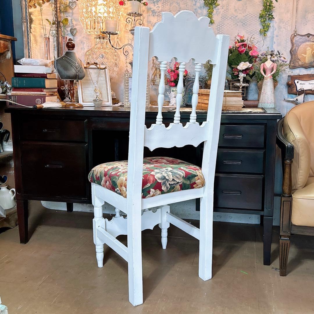 アンティーク商材 ① オールドウッド クッションチェア ウッドスツール 椅子