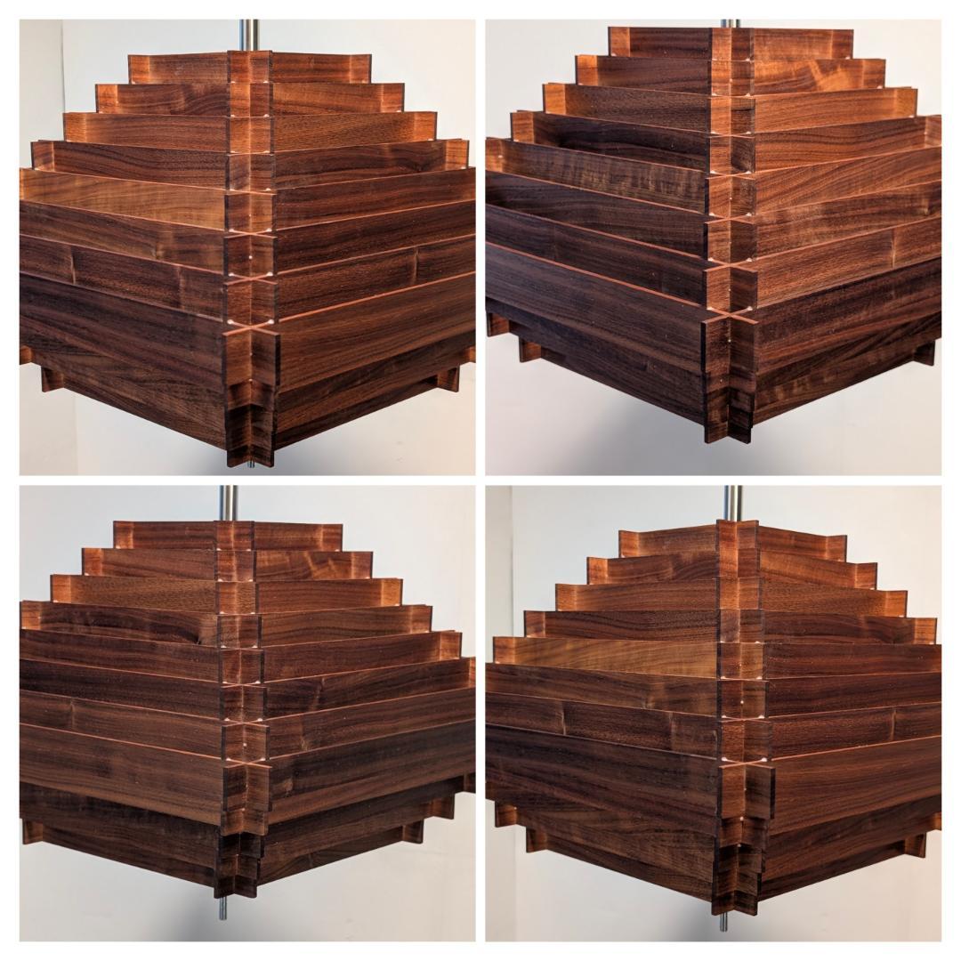 USED ZEONG 廃番 スクエア 3灯 ペンダントランプ ライト 北欧モダン