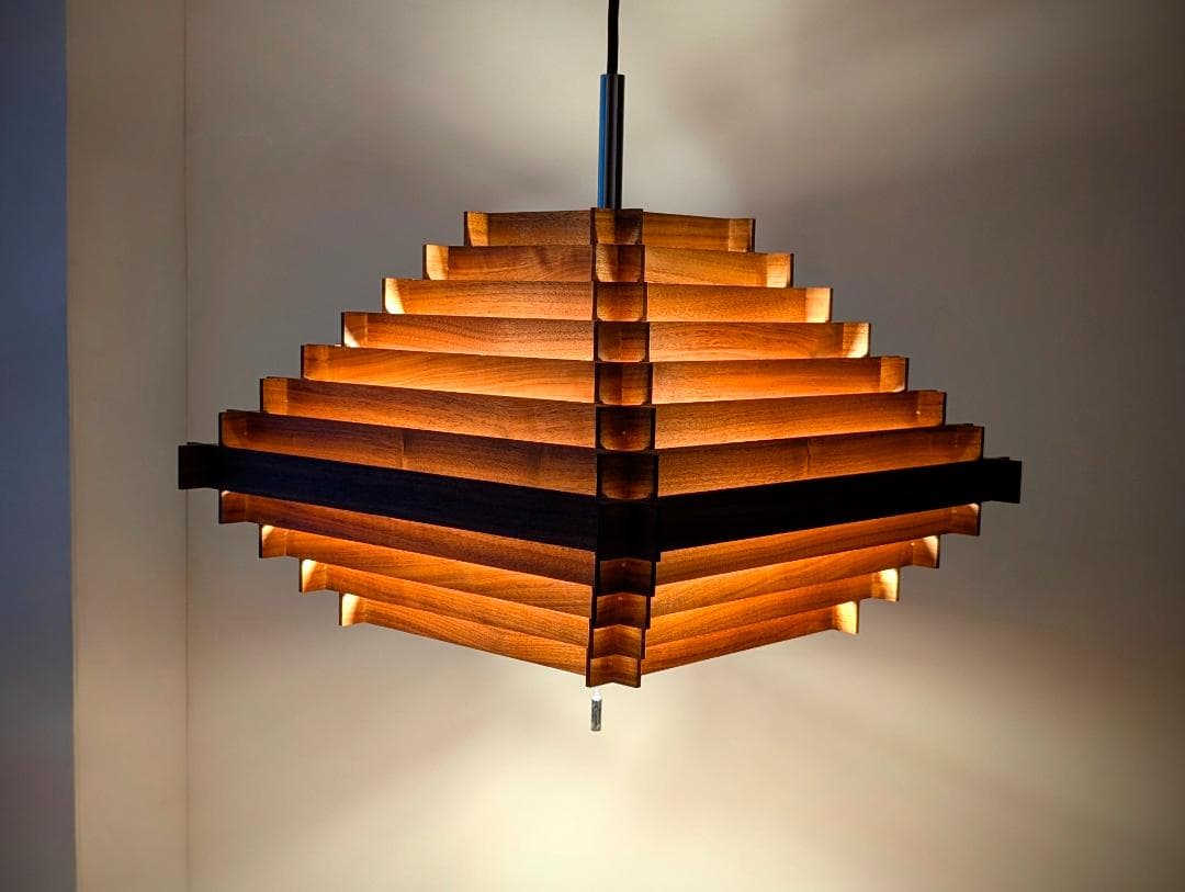 USED ZEONG 廃番 スクエア 3灯 ペンダントランプ ライト 北欧モダン