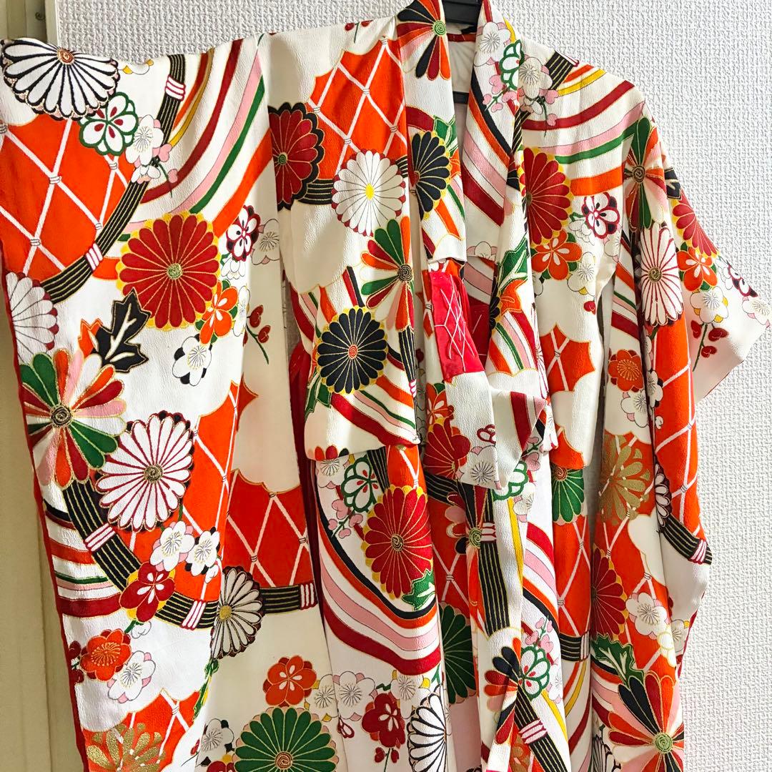 七五三 3歳 ＊ アンティーク 着物 ＊ 被布・長襦袢セット