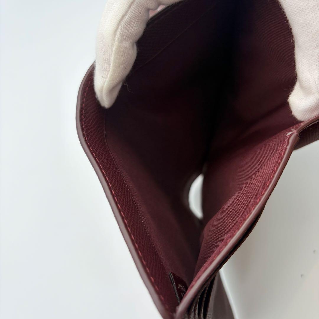 【超美品】COACH ミディアム コーナー ジップ ウォレット ワインレッド