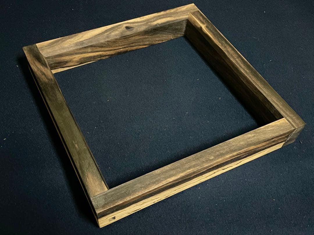 割引‼️【美品】「母」 銘木 黒柿 炉縁 渡邉 可映 共箱 茶道具 （1125B）