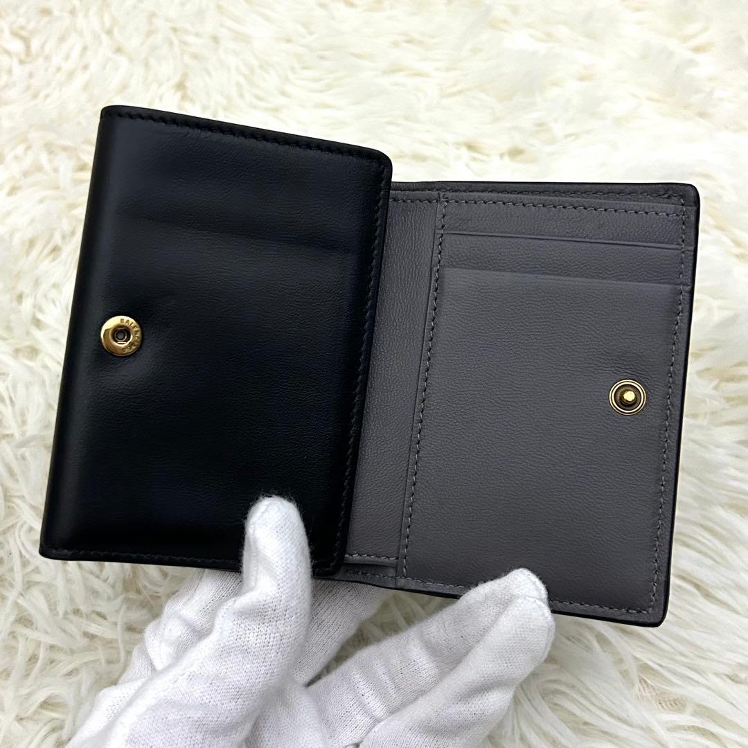 【美品】BALENCIAGA ENVELOPE 三つ折り財布 ブラック×グレー