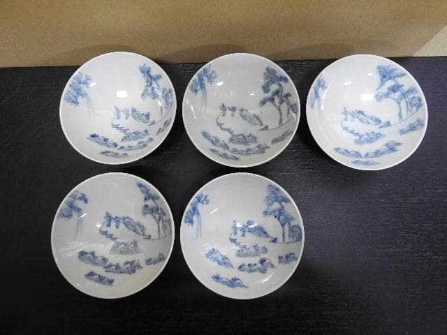 湖東焼　茶碗　5客　保存箱　MA326