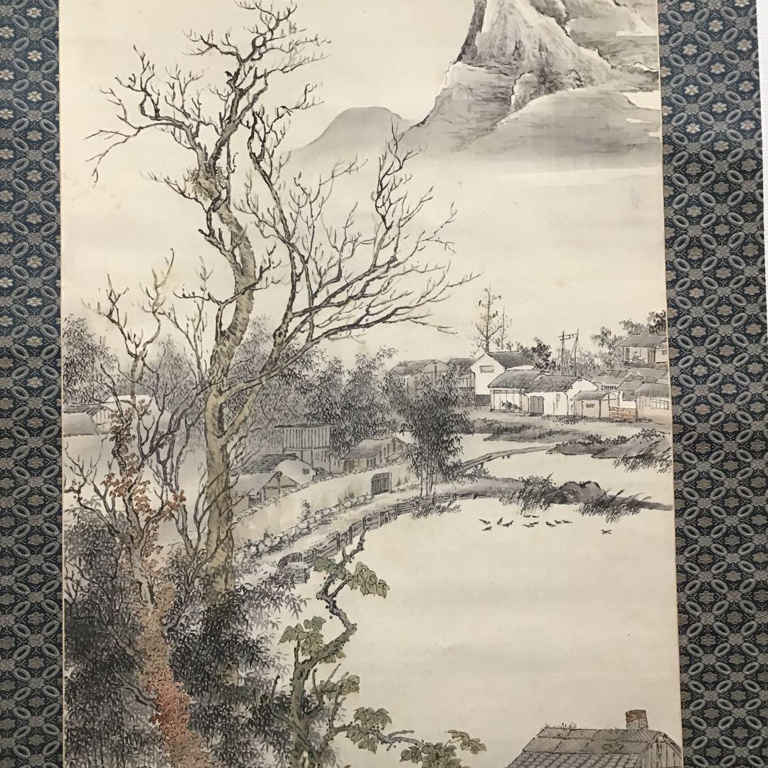 K茶道具　掛軸　二幅対「耕織図　双幀」　仿華山翁図　華僊作　共箱　S1001KJ