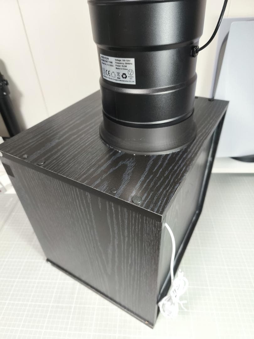 （改良版）自作ブラック塗装ブース　風量587m3/hコントローラー付強力ファン