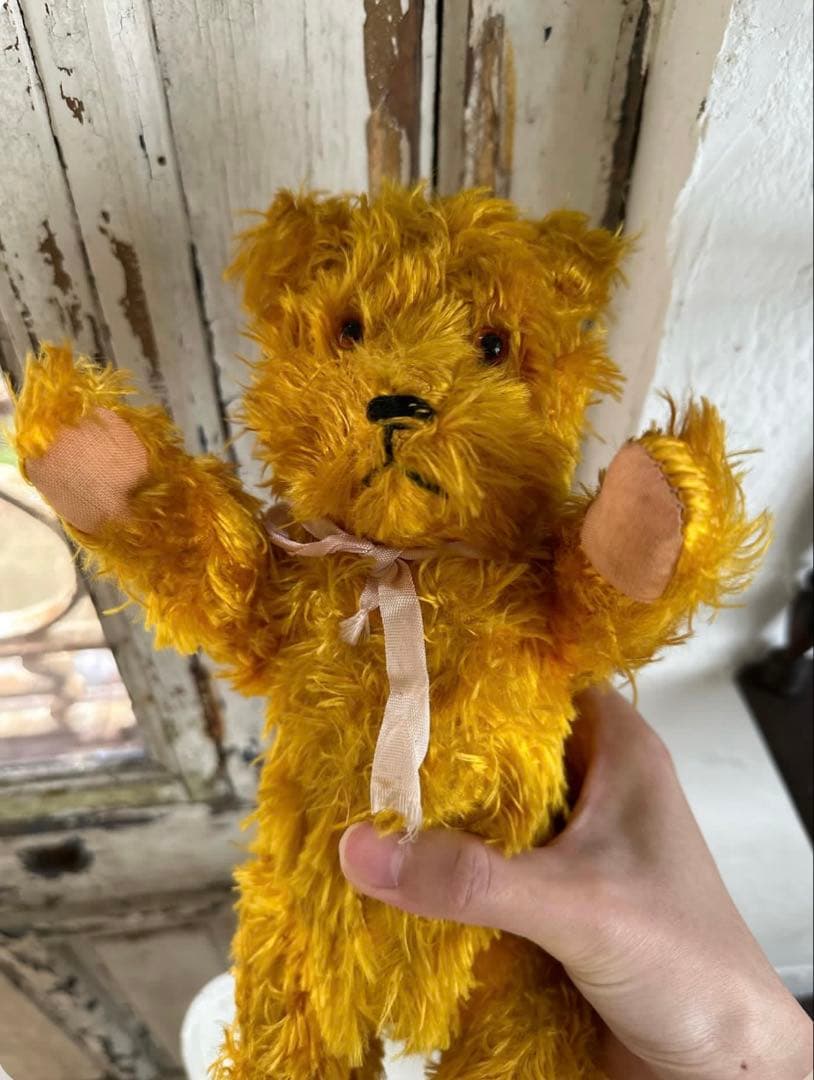 フランスアンティーク とっても優しいお顔の綺麗なゴールドベア