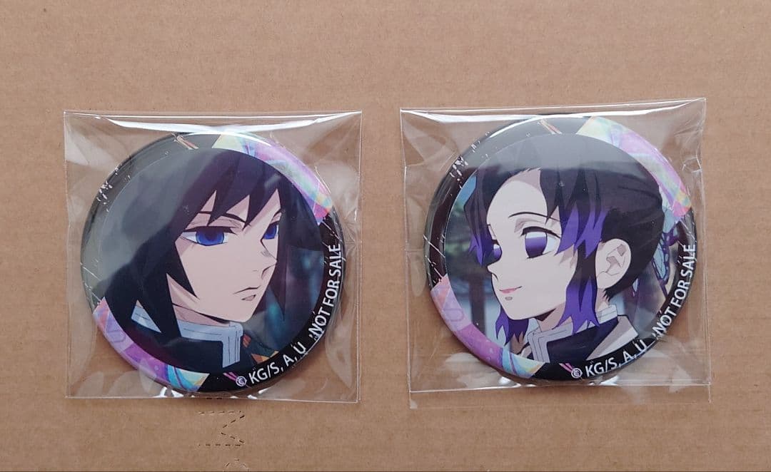 鬼滅の刃 柿安 缶バッジ 冨岡義勇・胡蝶しのぶ