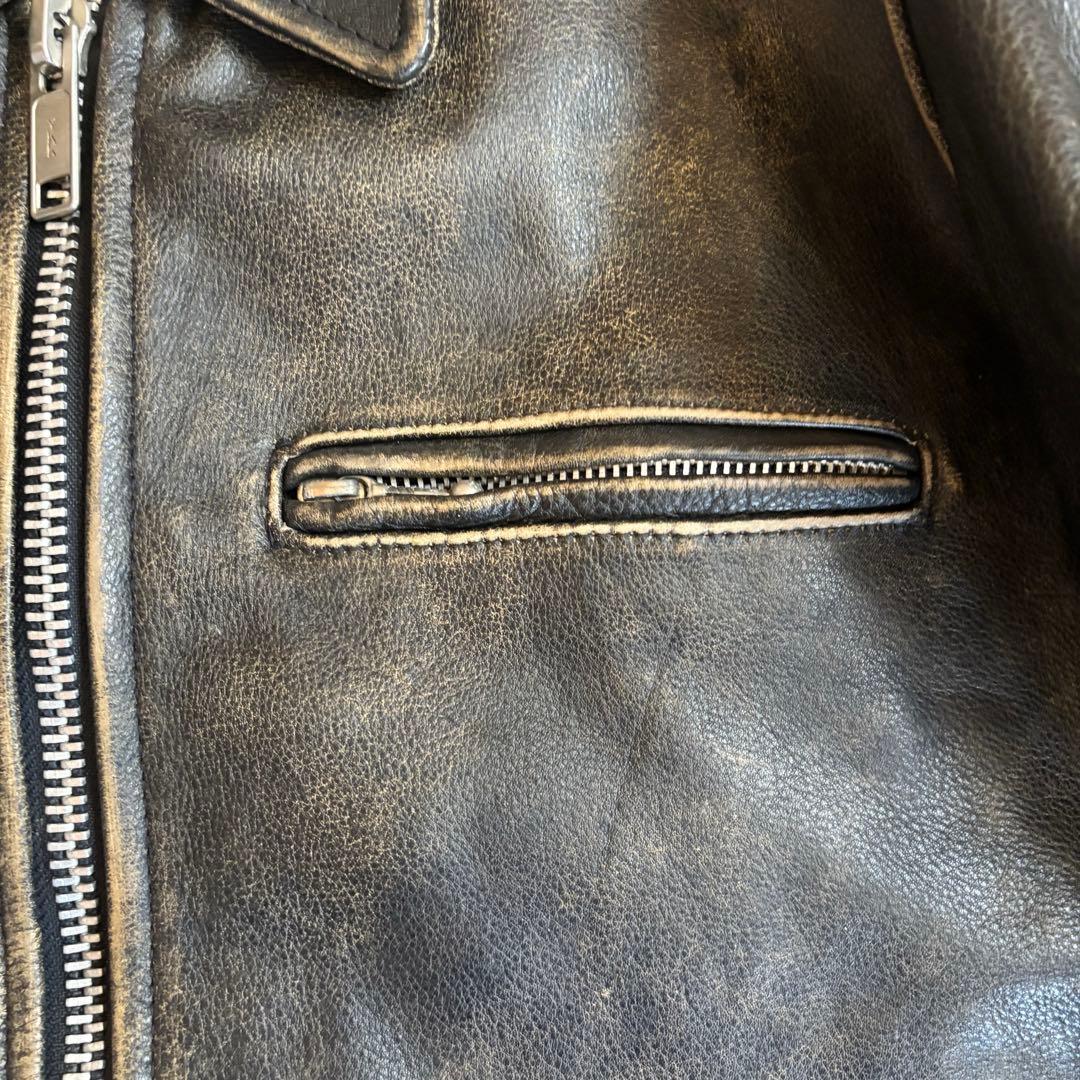 foorstep ライダース　革ジャン　牛革　エイジング　ヴィンテージ　Mサイズ