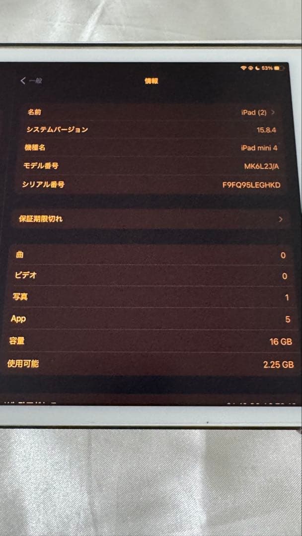 iPad mini4 本体 16GB ゴールド