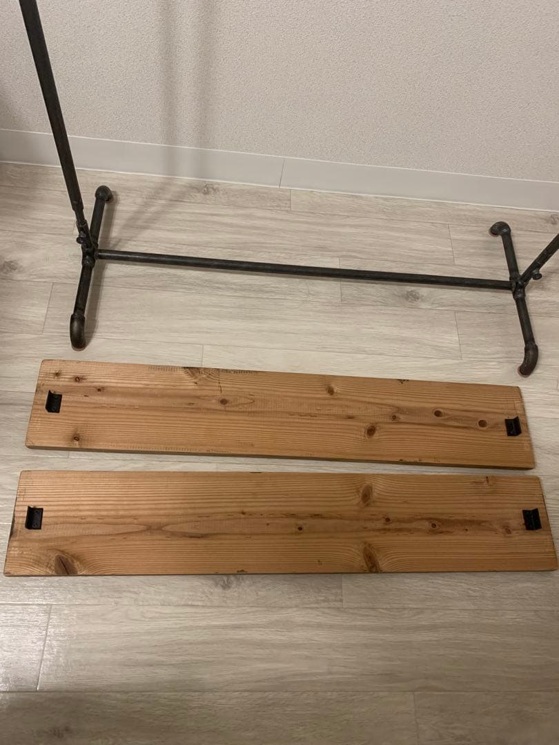 ✨ダブルスタンダード　職人ハンドメイド鉄製ハンガーラック