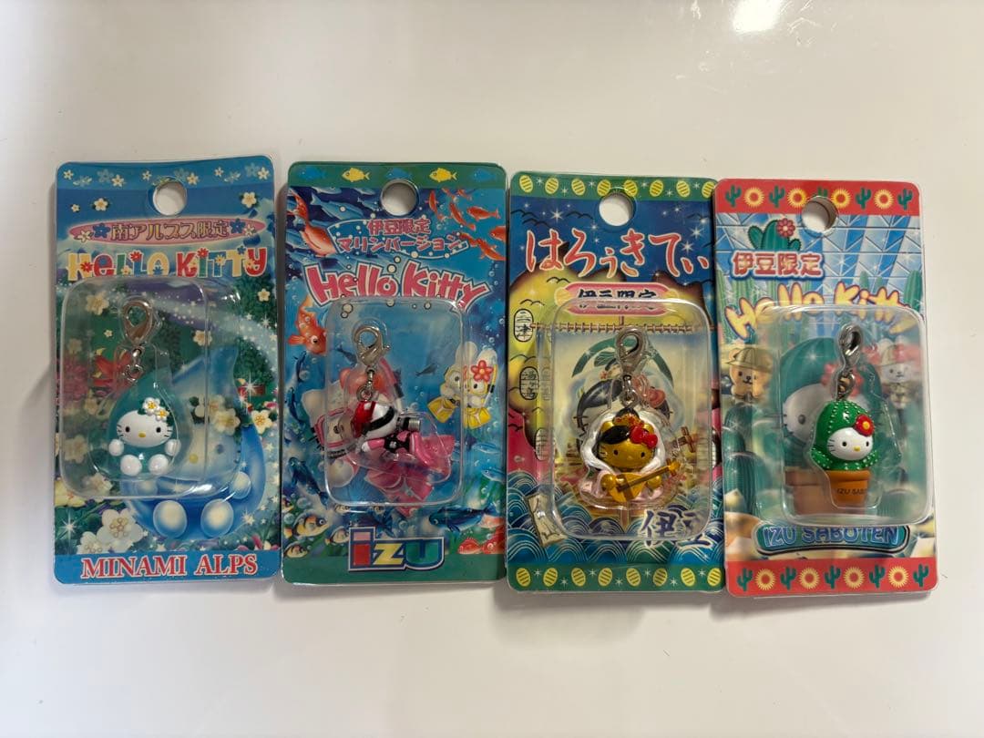 ご当地キティ ファスナーマスコット　南アルプス　伊豆マリン　サボテン