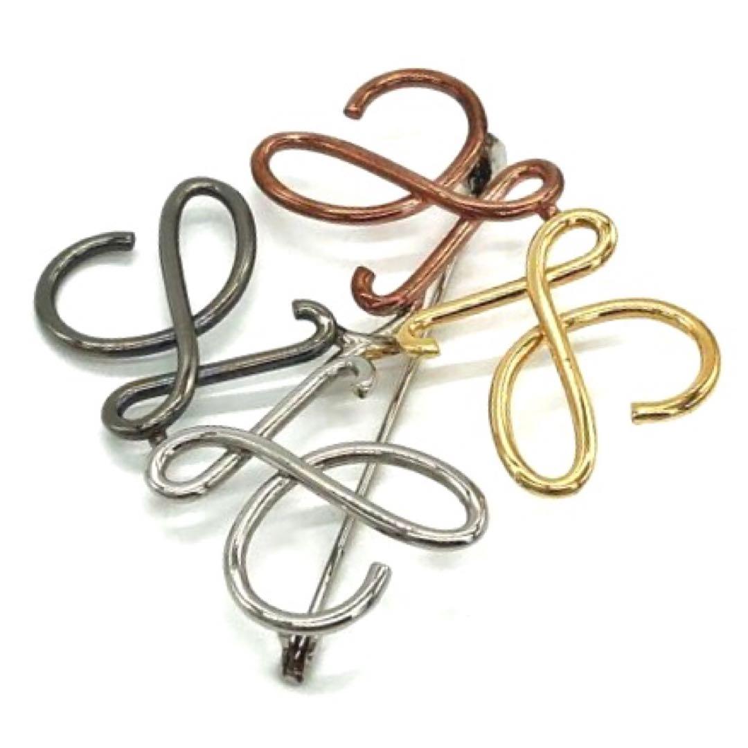 未使用級✨ロエベ ブローチ アナグラム パラジウム　4色 ゴールドシルバー