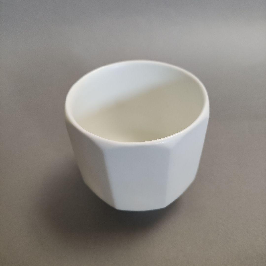 冨士原恒宣　白瓷面取ぐい呑　白磁湯呑