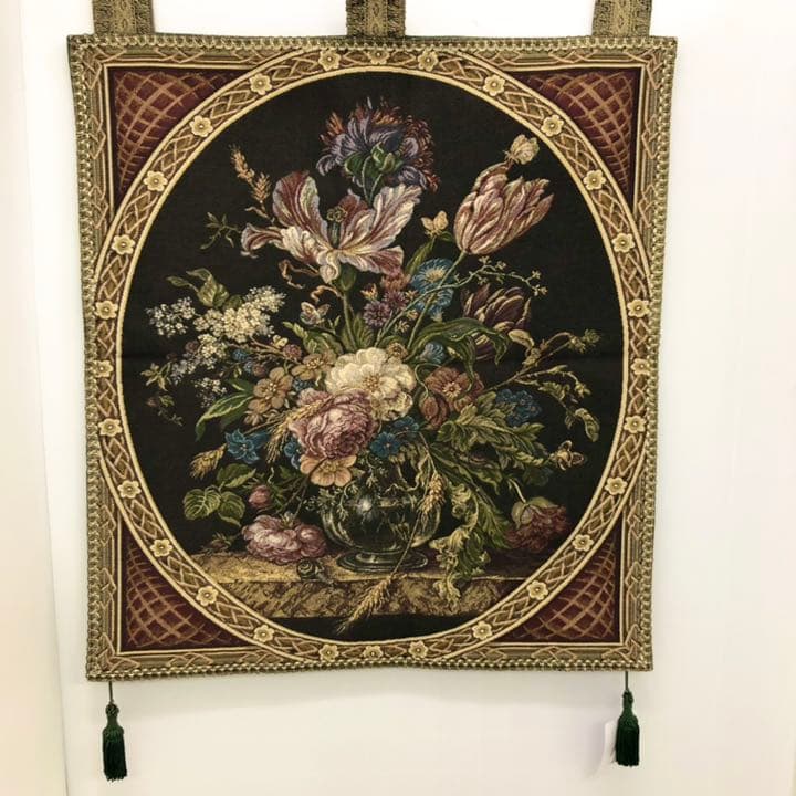 手染め　花タペストリー