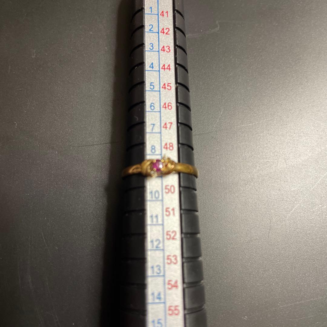 18K ルビー ダイヤモンド リング 9号 TAKE-UP