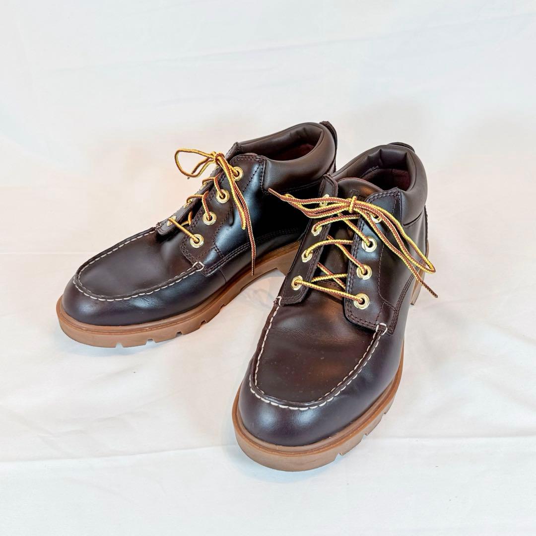【美品】Timberland モックトゥ レザーシューズ 茶 27cm