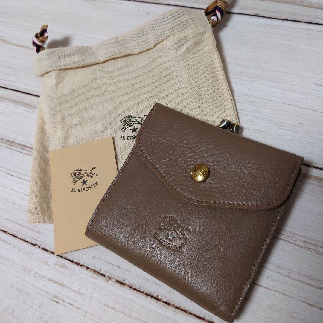 新品 IL BISONTE イルビゾンテ がま口二つ折り財布