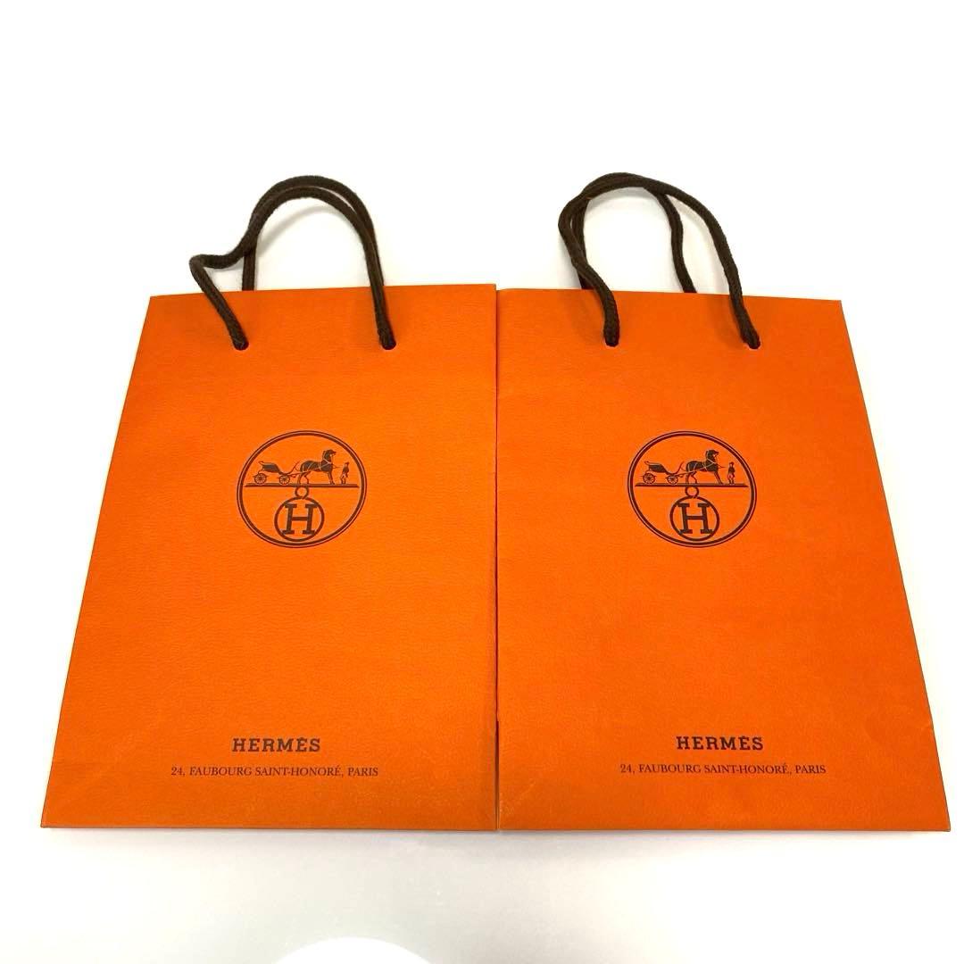 新品未使用　HERMÈS オレンジ ショップ袋 大きめ　合計14袋　リボン×2
