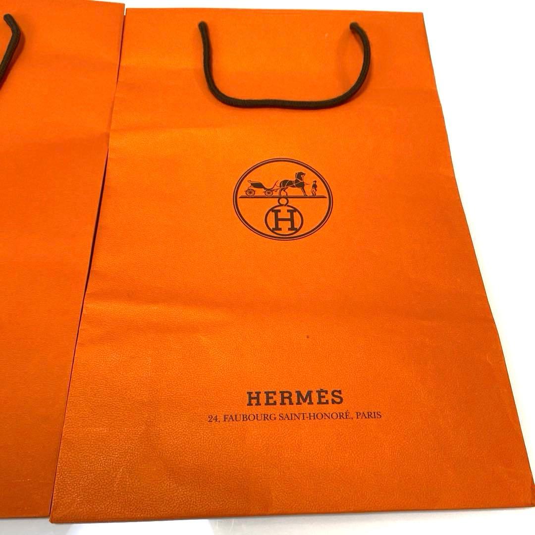 新品未使用　HERMÈS オレンジ ショップ袋 大きめ　合計14袋　リボン×2
