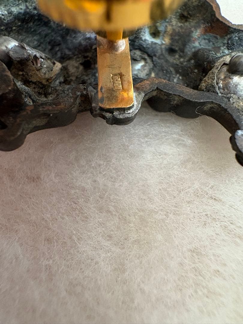 目貫　獅子　赤銅　江戸時代