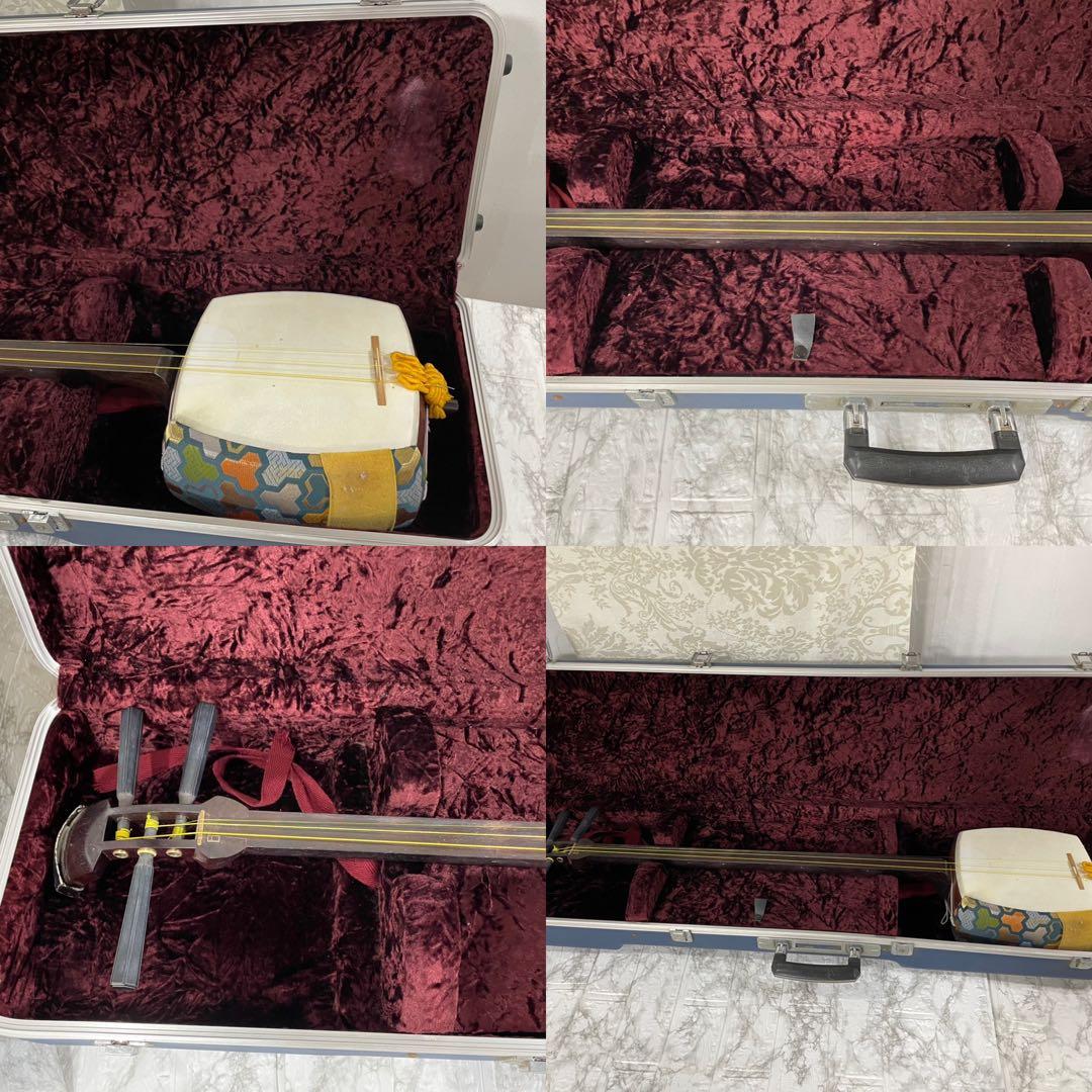 三味線 和楽器 弦楽器 紅木　紫檀　天然素材　ハードケース付き