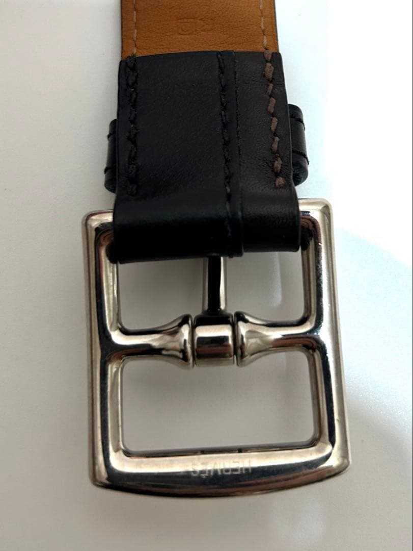 【美品】HERMES Etriviere レザー ブレスレット バングル