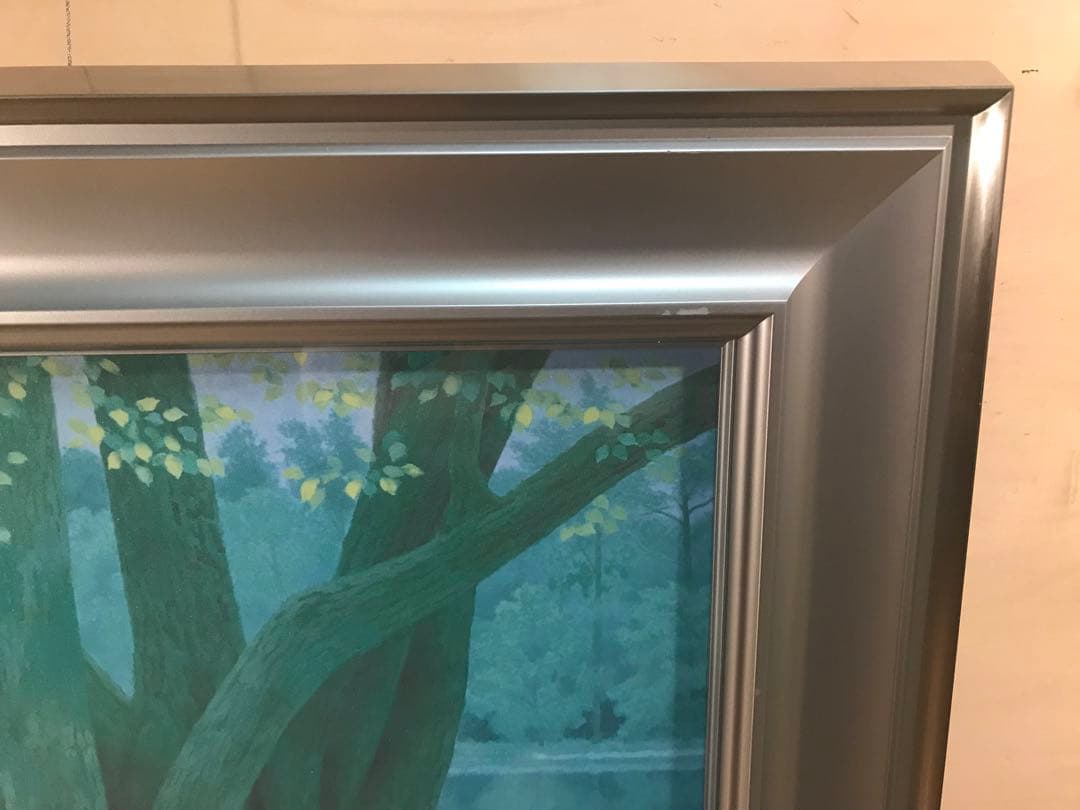 東山魁夷　「若葉の季節」　岩絵具方式複製画　作品証明シール有り