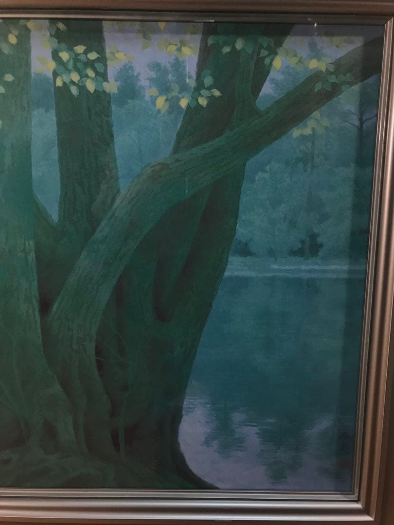 東山魁夷　「若葉の季節」　岩絵具方式複製画　作品証明シール有り