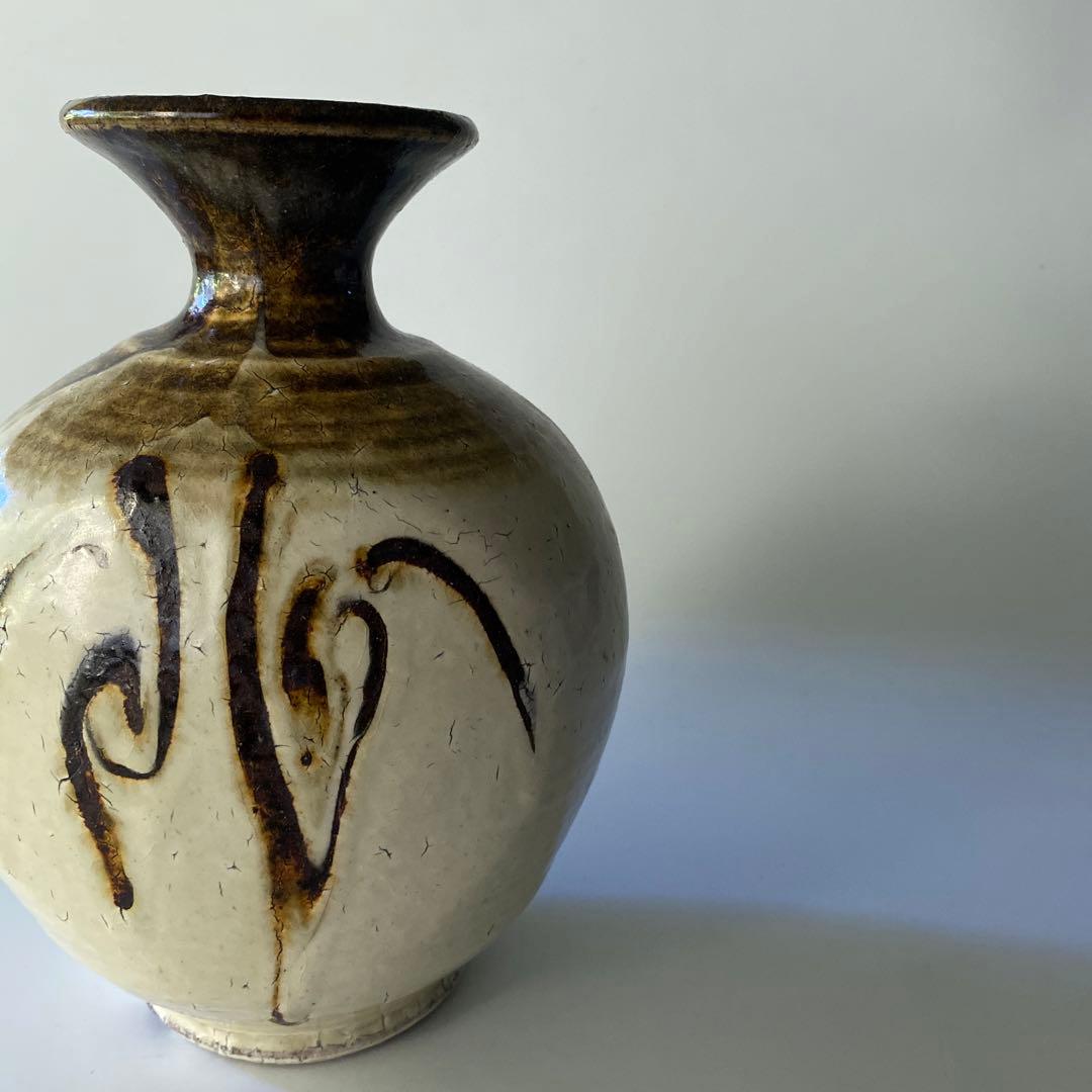 希少 舩木道忠 白釉柳文扁壼 扁壼 壺 花瓶 花器 共箱付き 舩木研兒