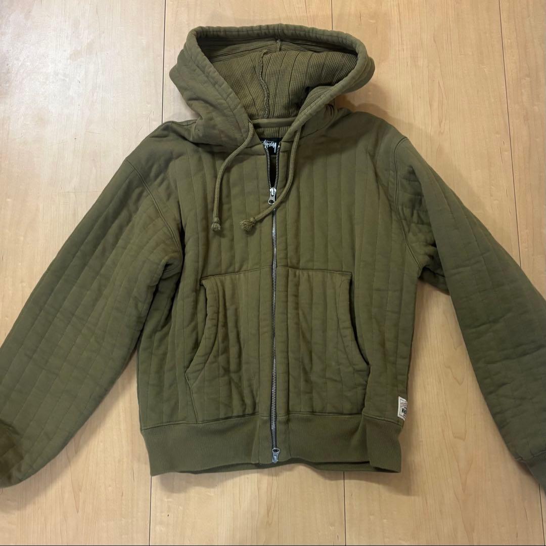 トップス stussy vertical quilted zip up hoodie