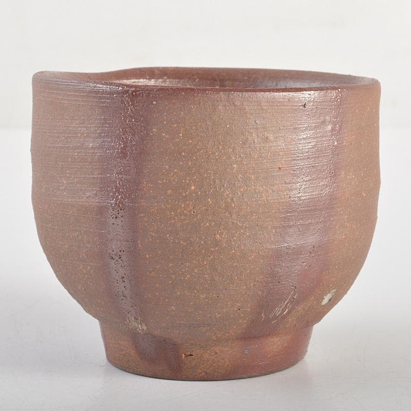 備前焼　人間国宝　藤原雄作　ぐい呑　共布共箱　V　R7001