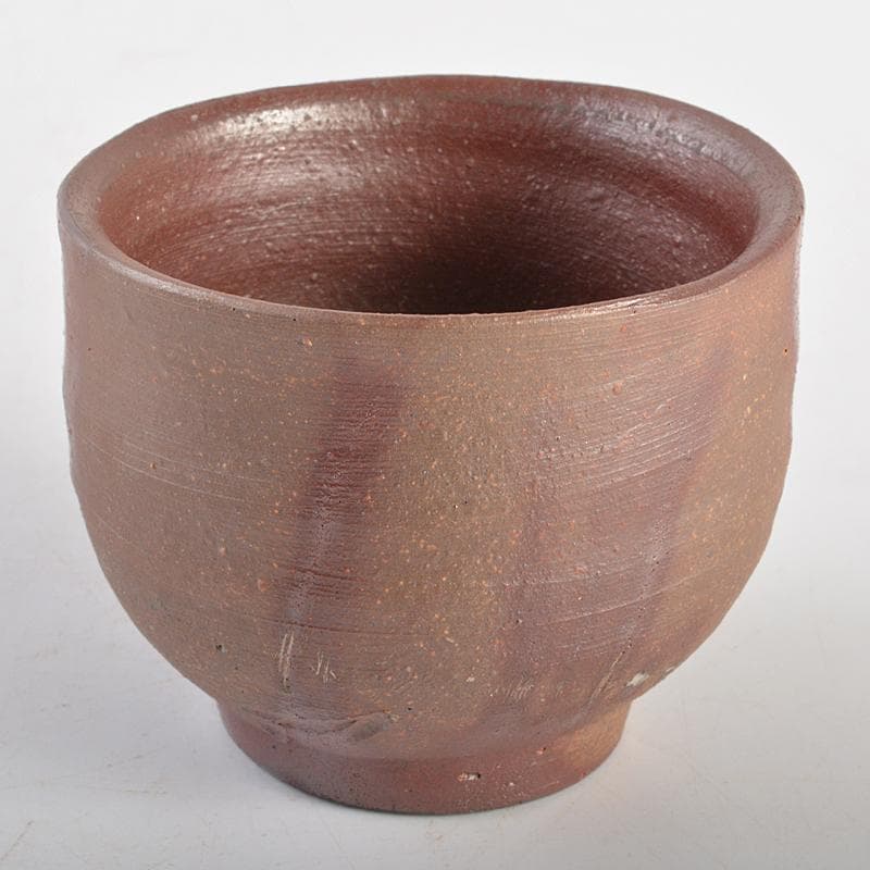 備前焼　人間国宝　藤原雄作　ぐい呑　共布共箱　V　R7001