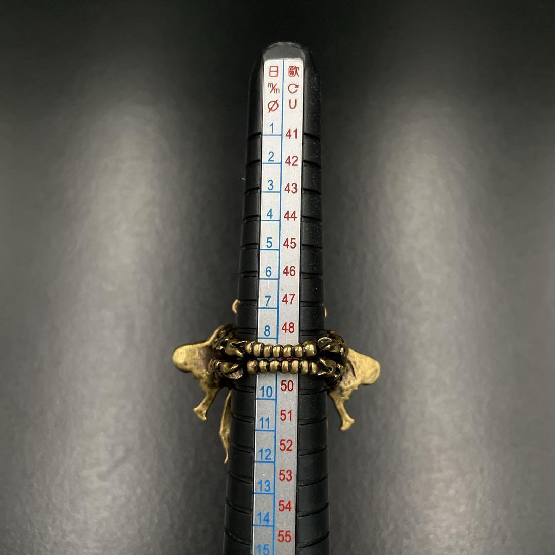 良品　グッチ リング インターロッキング 蜂 ビー パール ストーン 9号　指輪