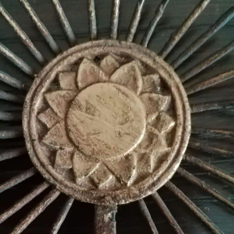 逸品　仏教美術　光背　放射光　古銅　江戸明治期　オブジェ　和骨董　アンティーク