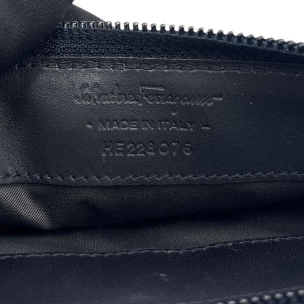✈大きめ ガンチーニ　フェラガモ　レザー　ケース　小銭入れ　キーリング　黒