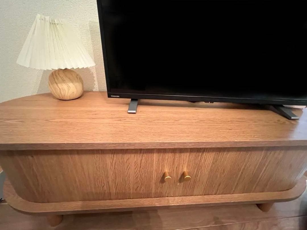 11/30まで最終値下げ！ 蛇腹 オーバル ウッドテレビボード