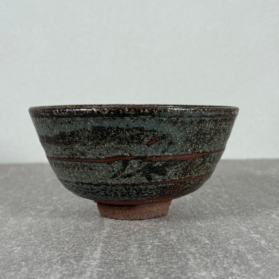 【真作】加藤泥二（政雄）絵唐津 茶碗 共箱 瀬戸名門◆加藤周兵衛 直系 希少