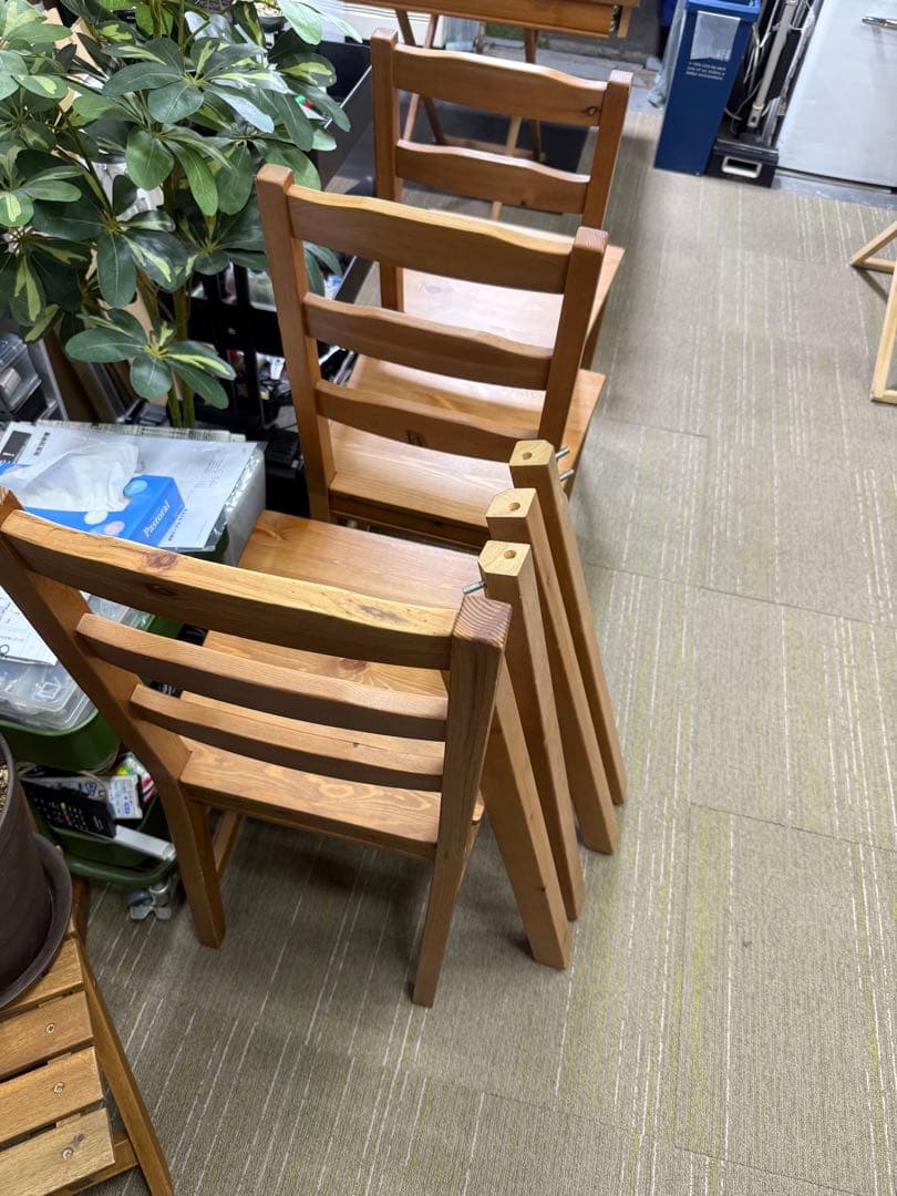 【洗浄消毒作業済】IKEA JOKKMOKK ヨックモック　テーブル＆チェア4脚