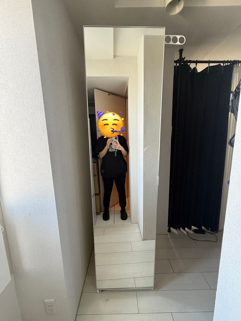 IKEA PAX ワードローブ キャビネット ミラー扉付き ホワイ50cm幅