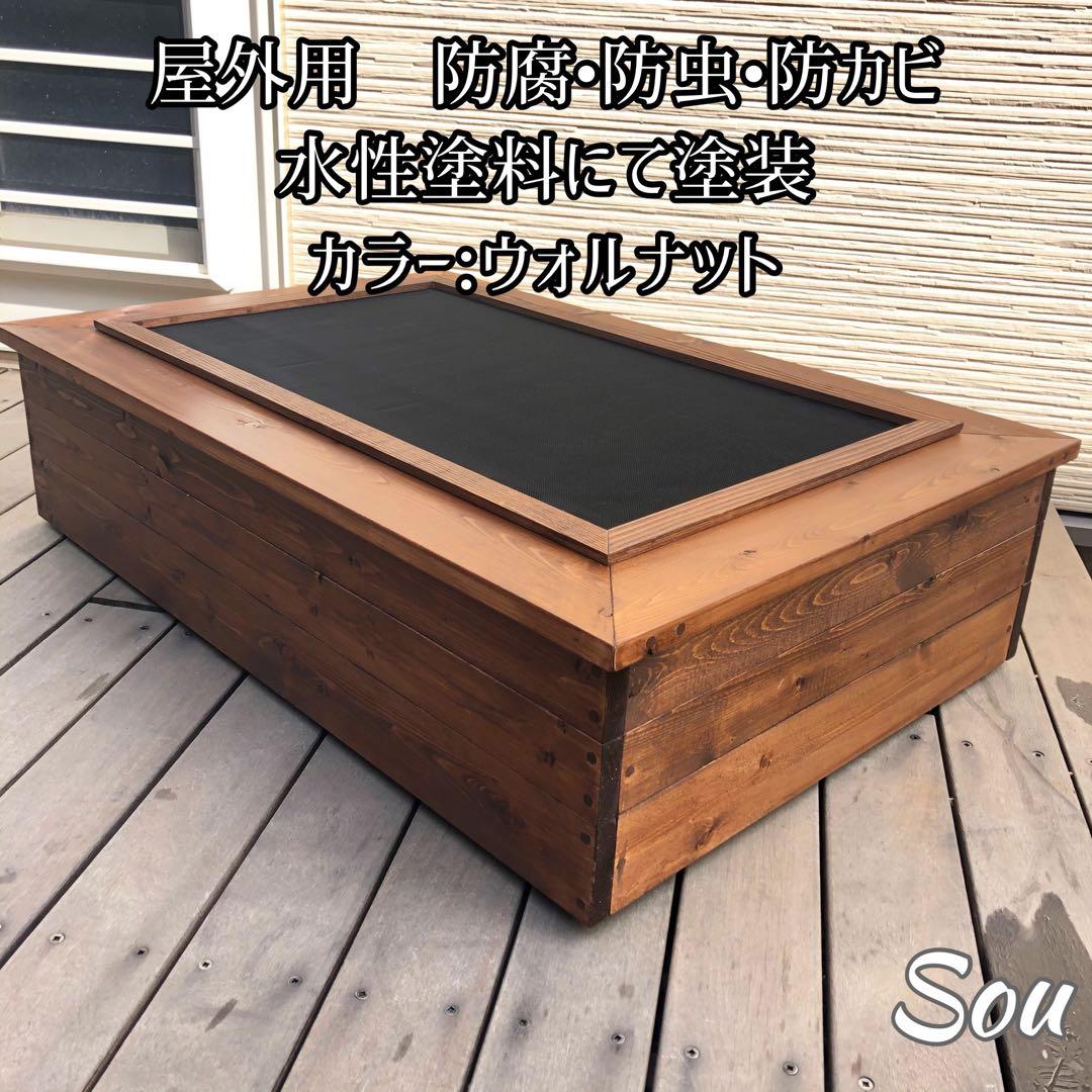 いおり様オーダー品　ビオトープ木枠　トロ舟60L用　網枠付き