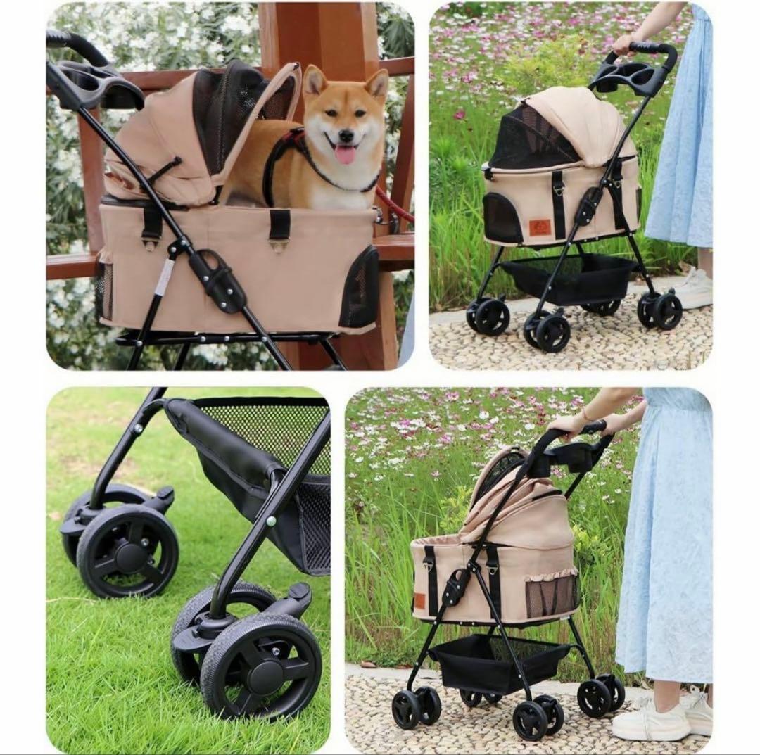 分離式 ペットカート 4輪360°回転 折りたたみ 犬用ベビーカー