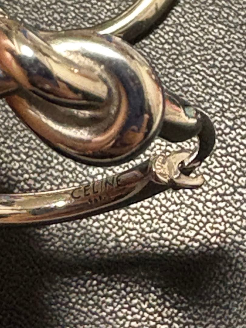 CELINE ノット スモールフープピアス　シルバー