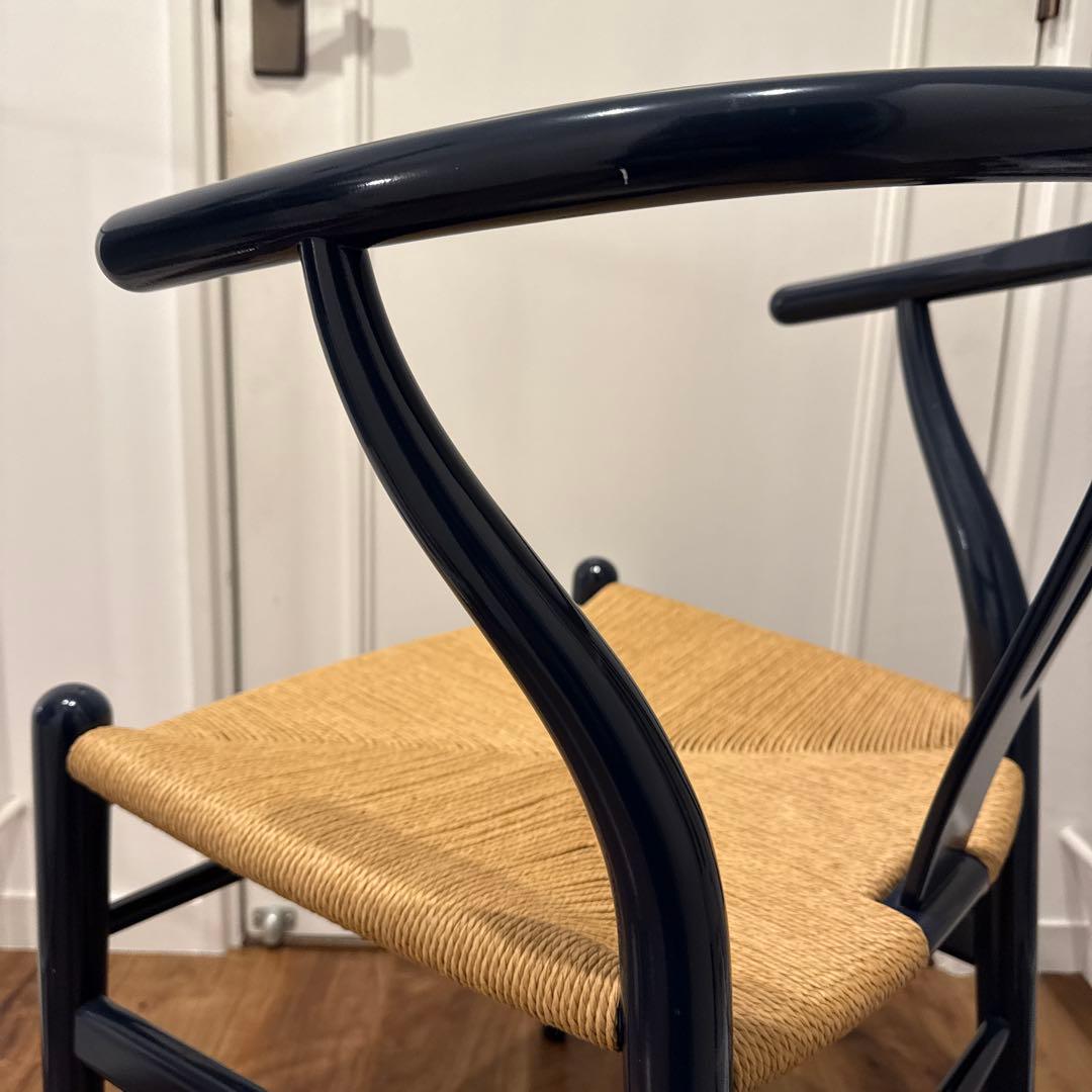 ネイビー ウィッカー ダイニングチェア