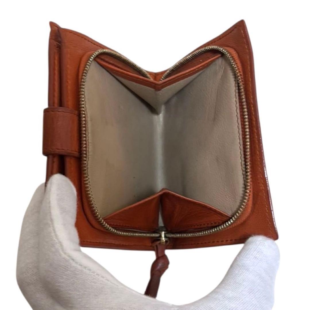 人気　ボッテガヴェネタ　折り財布　オレンジ　イントレチャート　ラウンドファスナー