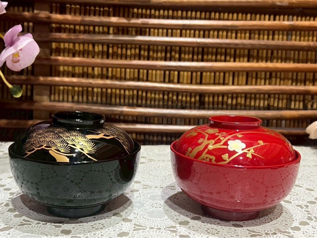 新品 未使用 京漆匠 平安 象彦 松梅 久美椀 セット 蓋付 吸物椀 高級