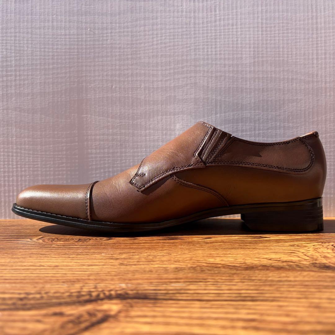 【展示品】REGAL リーガル ダブルモンクストラップ 25.5cm 茶 革靴