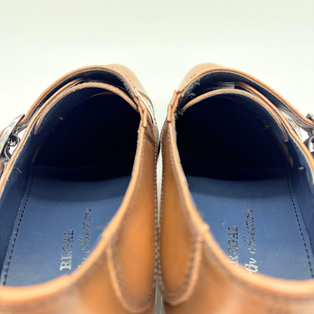 【展示品】REGAL リーガル ダブルモンクストラップ 25.5cm 茶 革靴