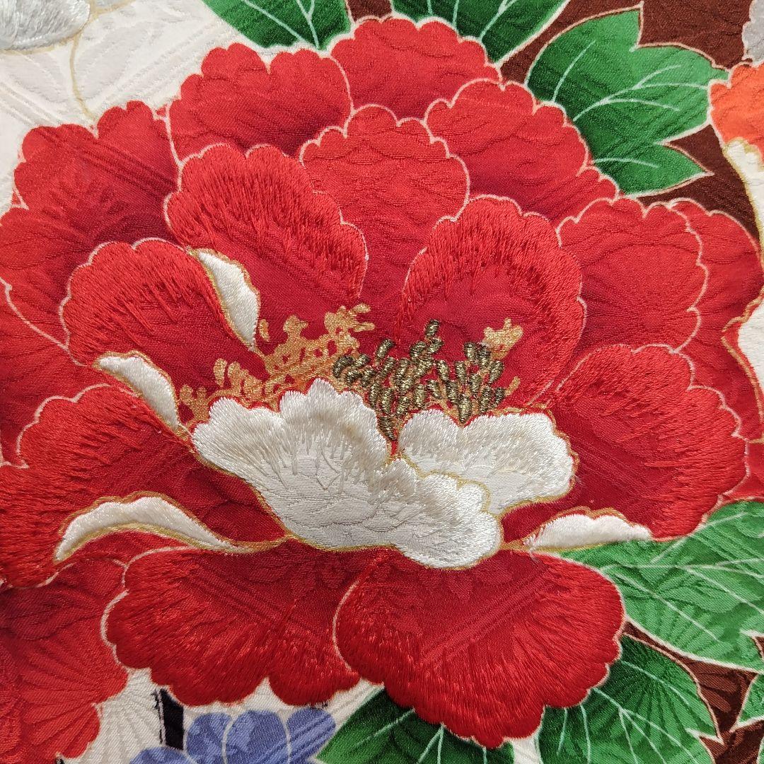 振袖フルセット(7点)・成人式・豪華牡丹刺繍・金彩加工・暈し染め・地紋・逸品