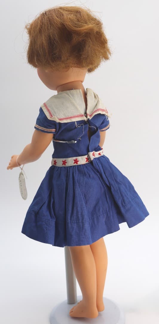 ビンテージ 青いセーラー服シャーリー・テンプル人形44cm 裸足 IDEAL社